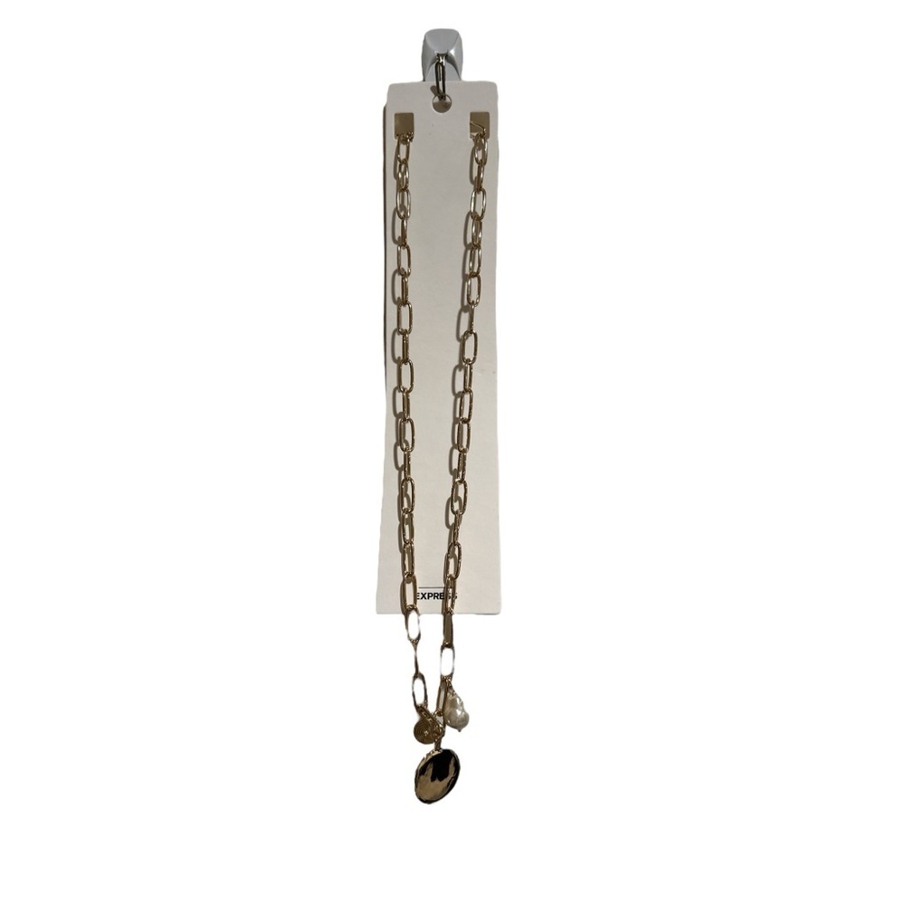 FREE w/BUNDLE NWT Express Long Golden Necklace - Picture 3 of 4